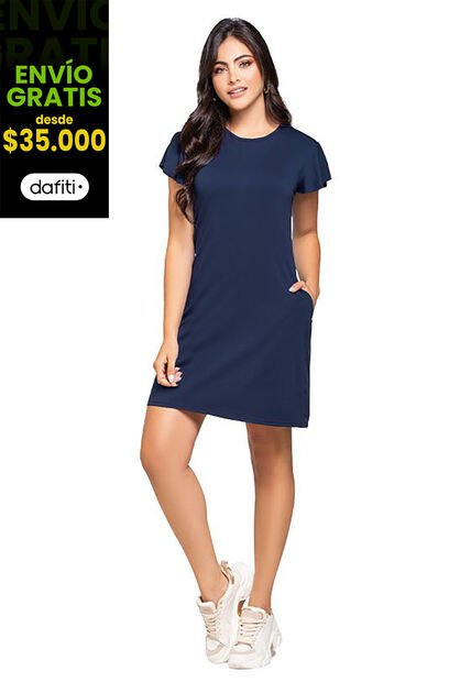 Vestido Corto Para Mujer Azul MP