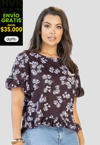 Blusa Mujer Estampado Mora Oscuro Mp 112218 MP