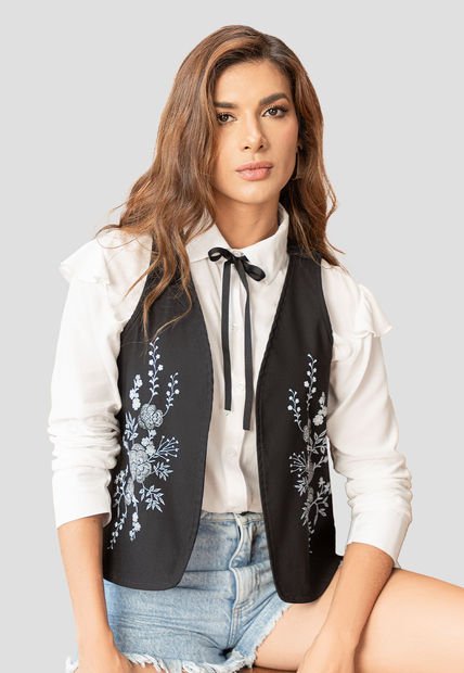 Chaleco Mujer Negro Mp 107487