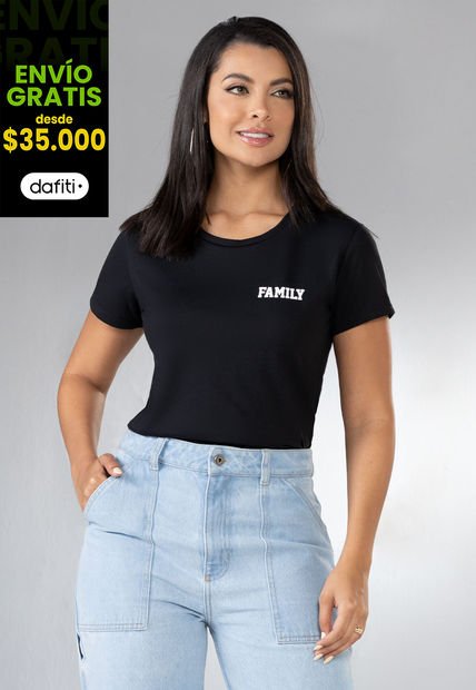 Camiseta Mujer Negro Mp 100780