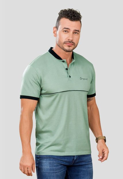 Polo Hombre Verde Oliva Mp 105493