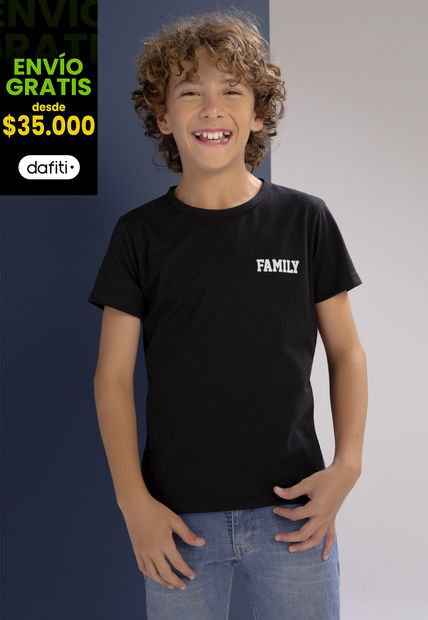 Camiseta Infantil Masculino Negro Mp 102017