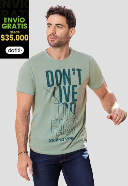 Camiseta Hombre Verde Oliva Mp 102568
