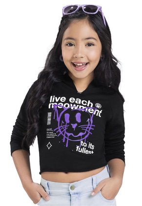 Buzo Infantil Femenino Negro Mp 7058