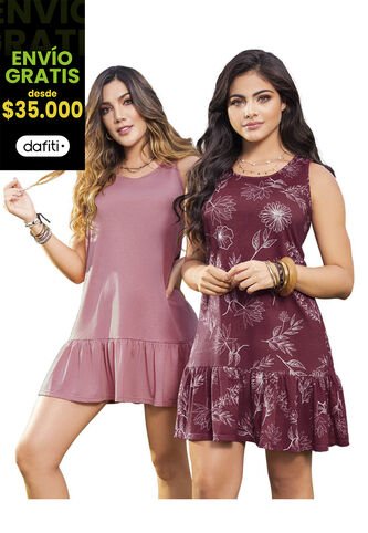 Vestido Paq X2 Para Mujer Multicolor Mp MP