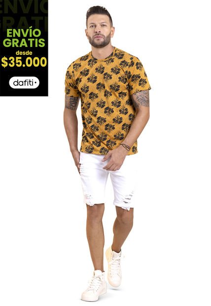 Camiseta Hombre Amarillo Mp 4103
