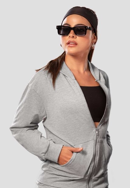 Buzo Mujer Gris Jaspe Mp 114641