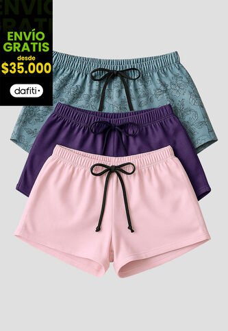 Short Paq X3 Mujer Multicolor Mp 113430 MP