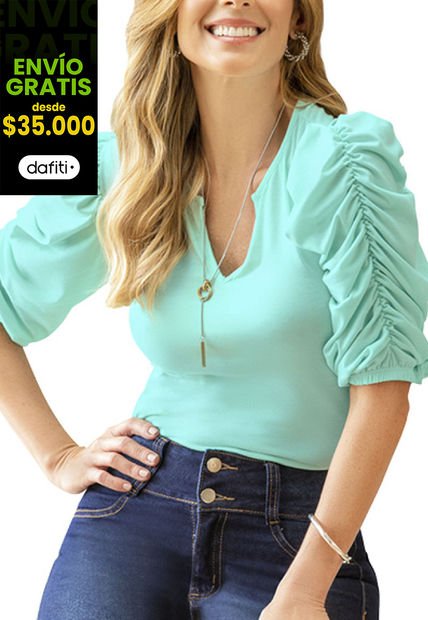 Camiseta Mujer Verde Mp 9123