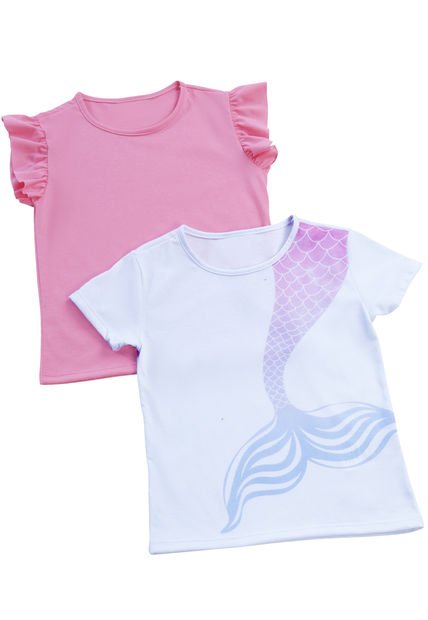 Camiseta Paq X2 Infantil Femenino Multicolor Mp 1076