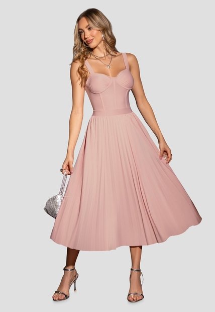Vestido Corto Mujer Rosa Polvo Mp 113004