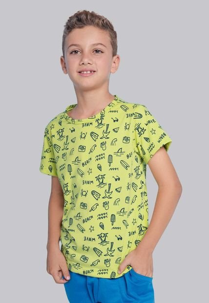 Camiseta Infantil Niño Verde Mp 1183