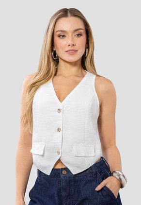 Chaleco Mujer Marfil Mp 111273