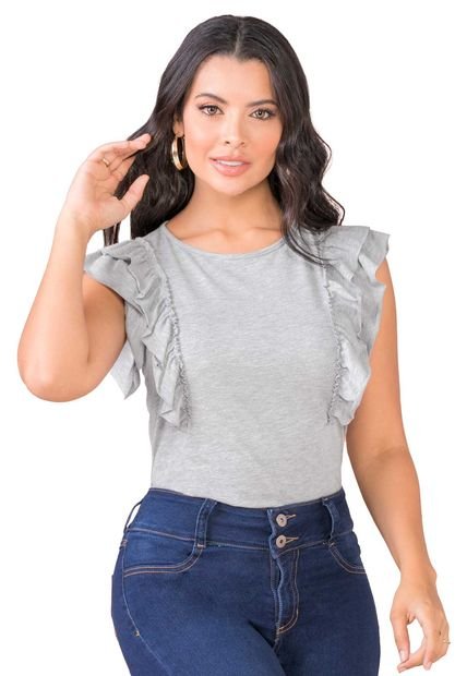Camiseta Mujer Gris Mp 165