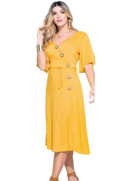 Vestido Para Mujer Mostaza MP
