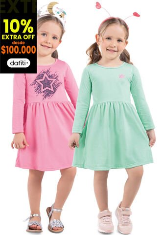 Vestido Paq X2 Infantil Femenino Multicolor Mp 92406 MP