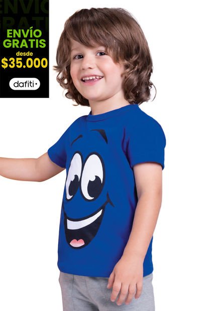 Camiseta Infantil Masculino Azul Mp 3795