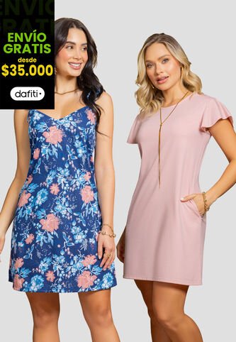 Vestido Paq X2 Mujer Bicolor Mp 112394 MP