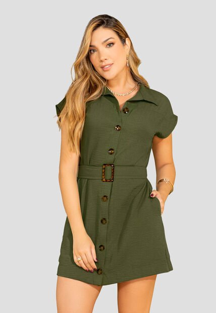 Vestido Mujer Verde Militar Mp 110131