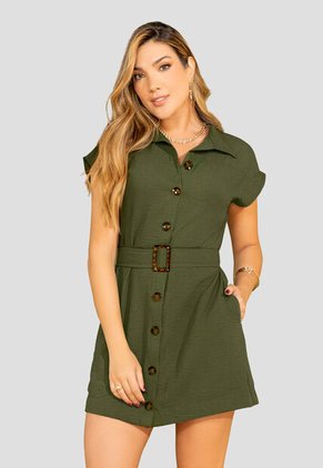 Vestido Mujer Verde Militar Mp 110131