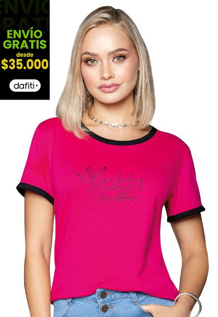 Camiseta Mujer Fucsia Mp 32722