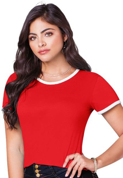 Camiseta Mujer Rojo Mp 92522