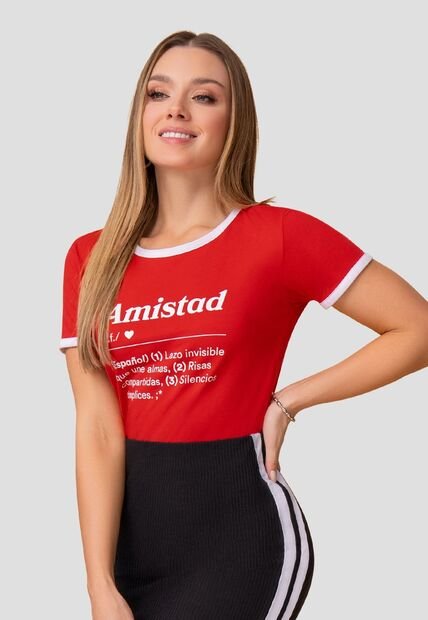 Camiseta Mujer Rojo Mp 111995