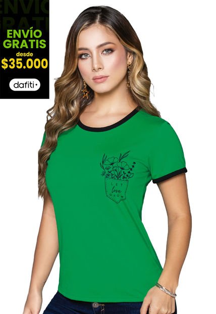 Camiseta Mujer Verde Mp 32720