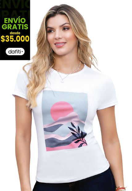 Camiseta Mujer Blanco Mp 9669