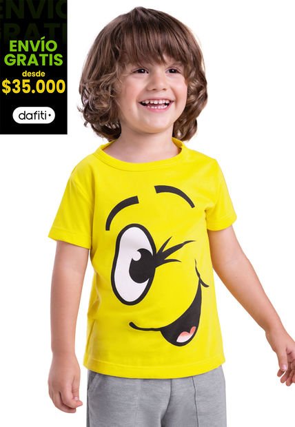 Camiseta Infantil Masculino Amarillo Mp 3794