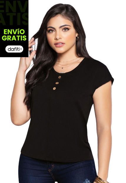 Camiseta Mujer Negro Mp 9398