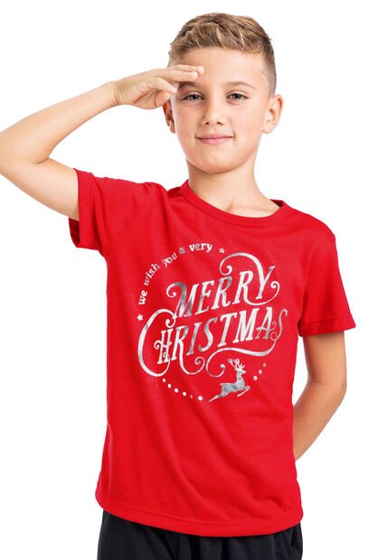 Camiseta Infantil Masculino Rojo Mp 3806