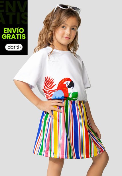Vestido Infantil Femenino Multicolor Mp 110594