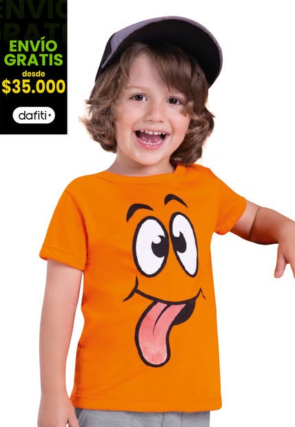 Camiseta Infantil Masculino Naranja Mp 3796