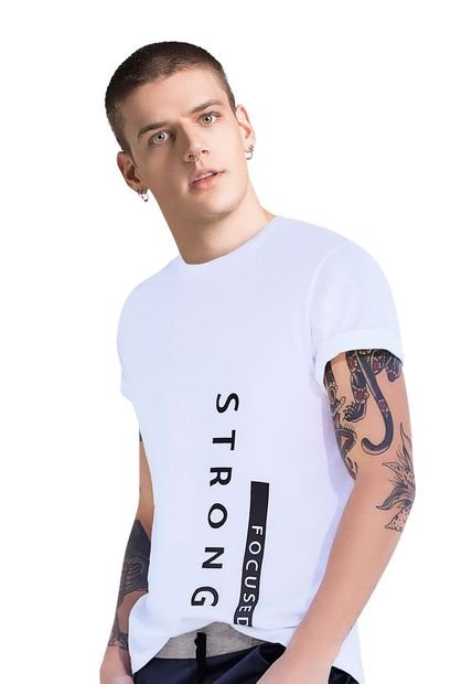 Camiseta Juvenil Masculino Blanco MP.