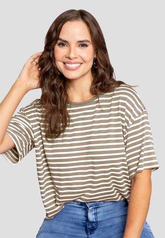 Camiseta Mujer Café Pardo-Blanco Mp 110852 MP