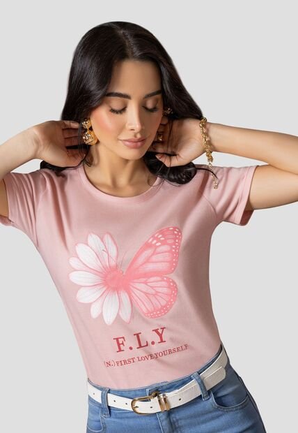 Camiseta Mujer Rosa Polvo Mp 112399