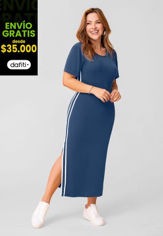 Vestido Largo Mujer Azul Profundo Mp 112017 MP