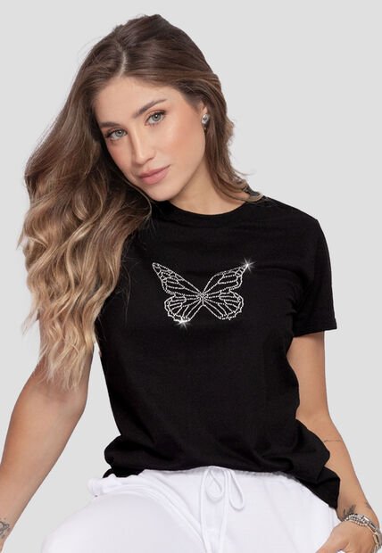 Camiseta Mujer Negro Mp 110786