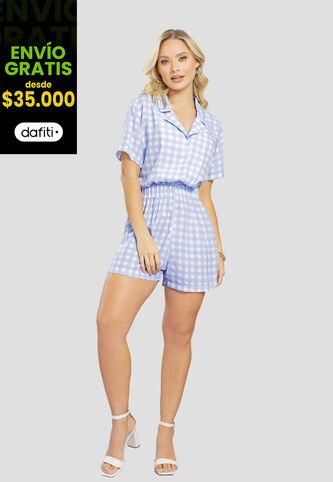 Enterizo Corto Mujer Estampado Hortensia Mp 111281 MP