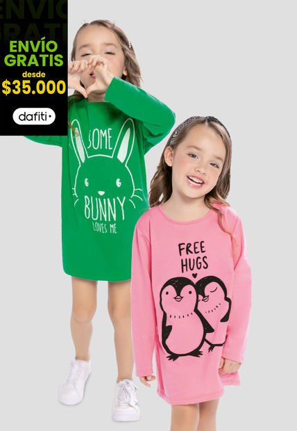 Vestido Infantil Femenino Rosado Mp 663