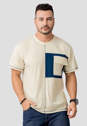 Camiseta Hombre Crema Mp 110523