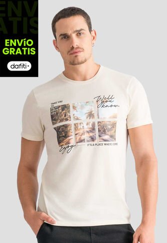 Camiseta Hombre Crema Mp 113062 MP