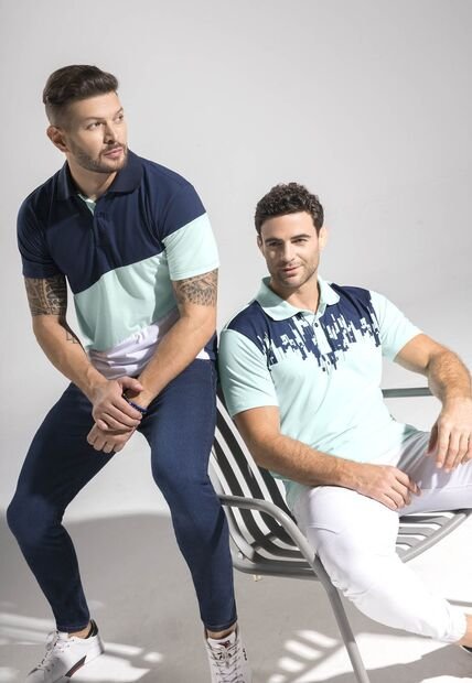 Polo Masculino Azul Navy Mp 1875