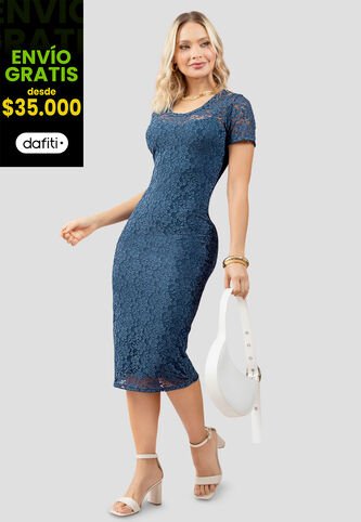 Vestido Largo Mujer Azul Profundo Mp 111271 MP