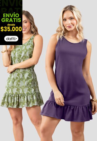 Vestido Paq X2 Mujer Multicolor Mp 111075 MP