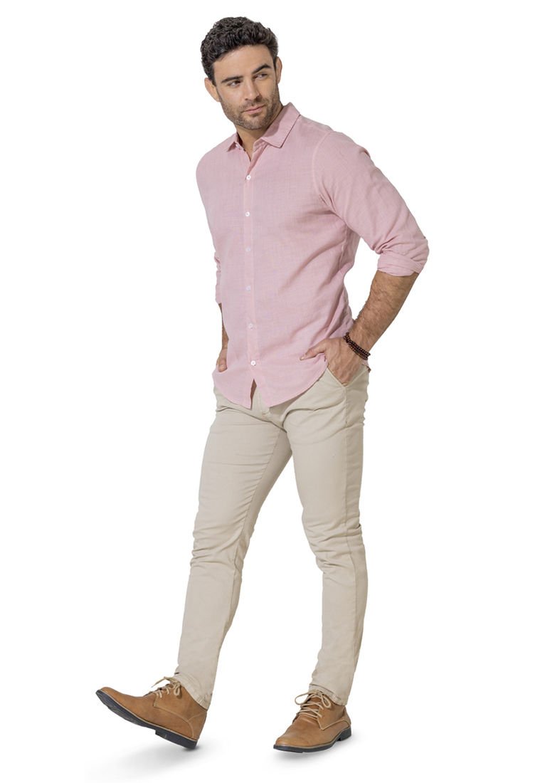 Camisa para hombre color palo de rosa on sale