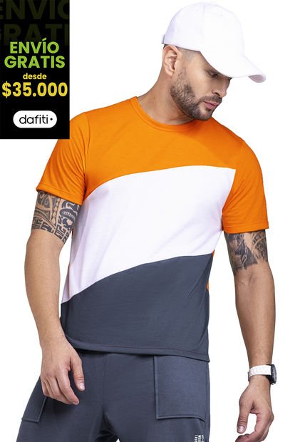 Camiseta Hombre Naranja Mp 6069