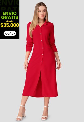 Vestido Largo Mujer Rojo Mp 111082 MP