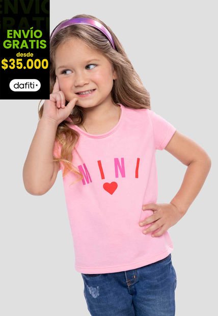 Camiseta Infantil Femenino Rosa Mp 291